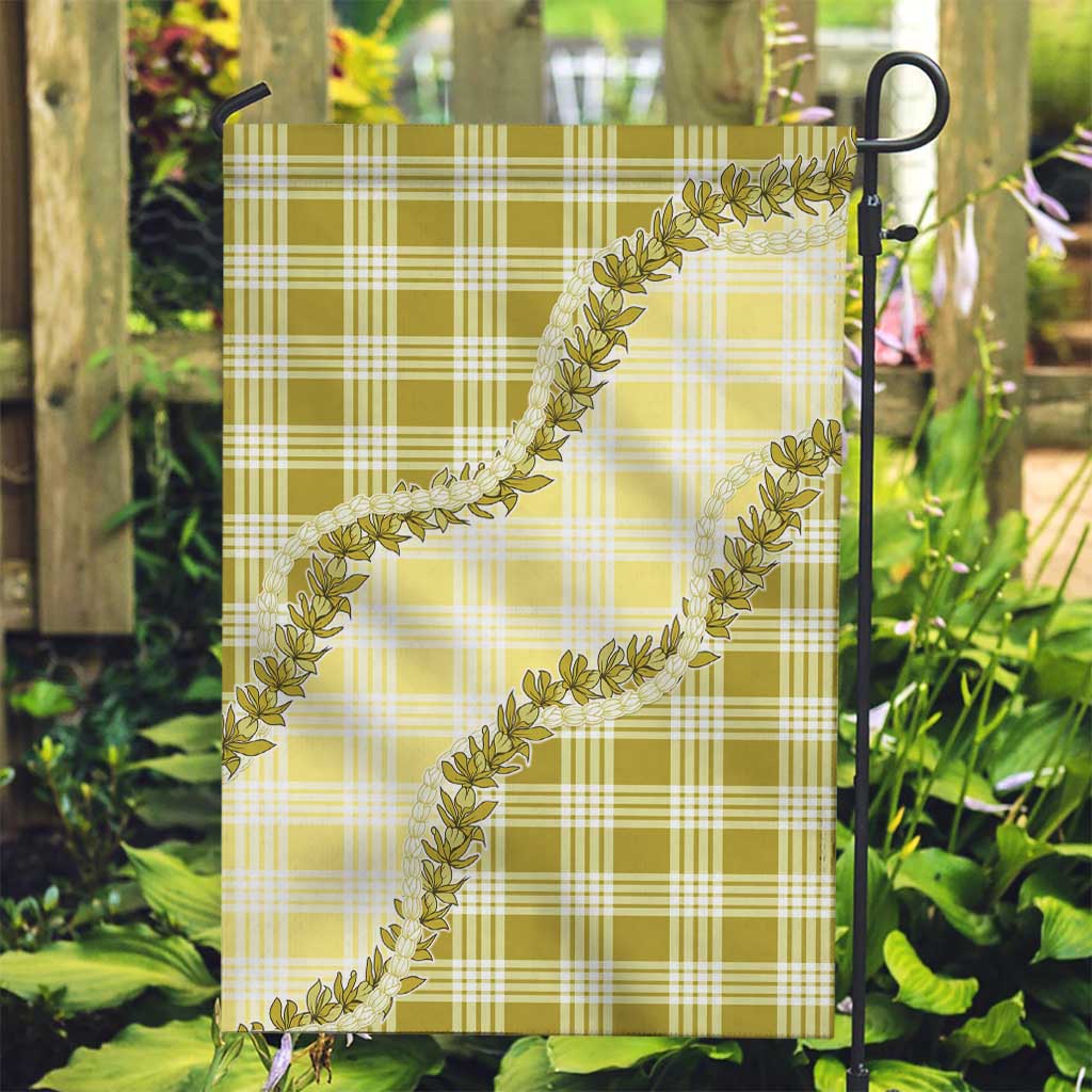 Yellow Hawaii Palaka Garden Flag Hawaiian Pikake Lei