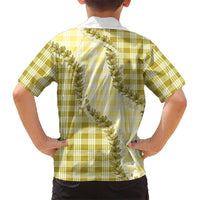 Yellow Hawaii Palaka Hawaiian Shirt Hawaiian Pikake Lei
