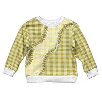 Yellow Hawaii Palaka Kid Ugly Christmas Sweater Hawaiian Pikake Lei LT05 Kid Yellow - Polynesian Pride