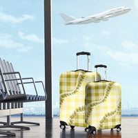 Yellow Hawaii Palaka Luggage Cover Hawaiian Pikake Lei