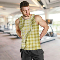 Yellow Hawaii Palaka Men Tank Top Hawaiian Pikake Lei