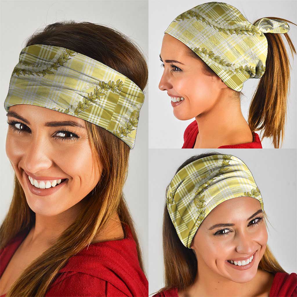 Yellow Hawaii Palaka Neck Gaiter Hawaiian Pikake Lei