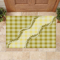 Yellow Hawaii Palaka Rubber Doormat Hawaiian Pikake Lei