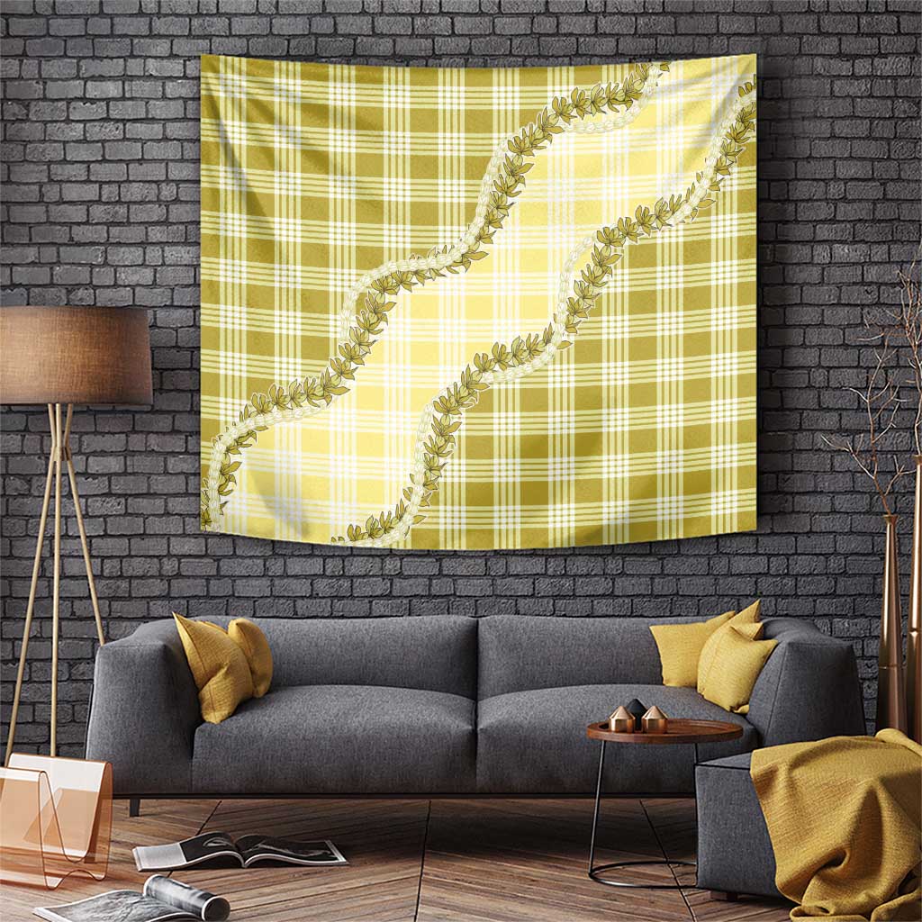 Yellow Hawaii Palaka Tapestry Hawaiian Pikake Lei