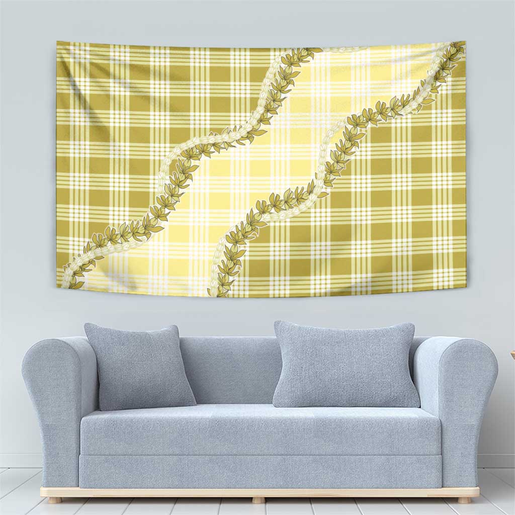 Yellow Hawaii Palaka Tapestry Hawaiian Pikake Lei