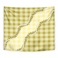 Yellow Hawaii Palaka Tapestry Hawaiian Pikake Lei