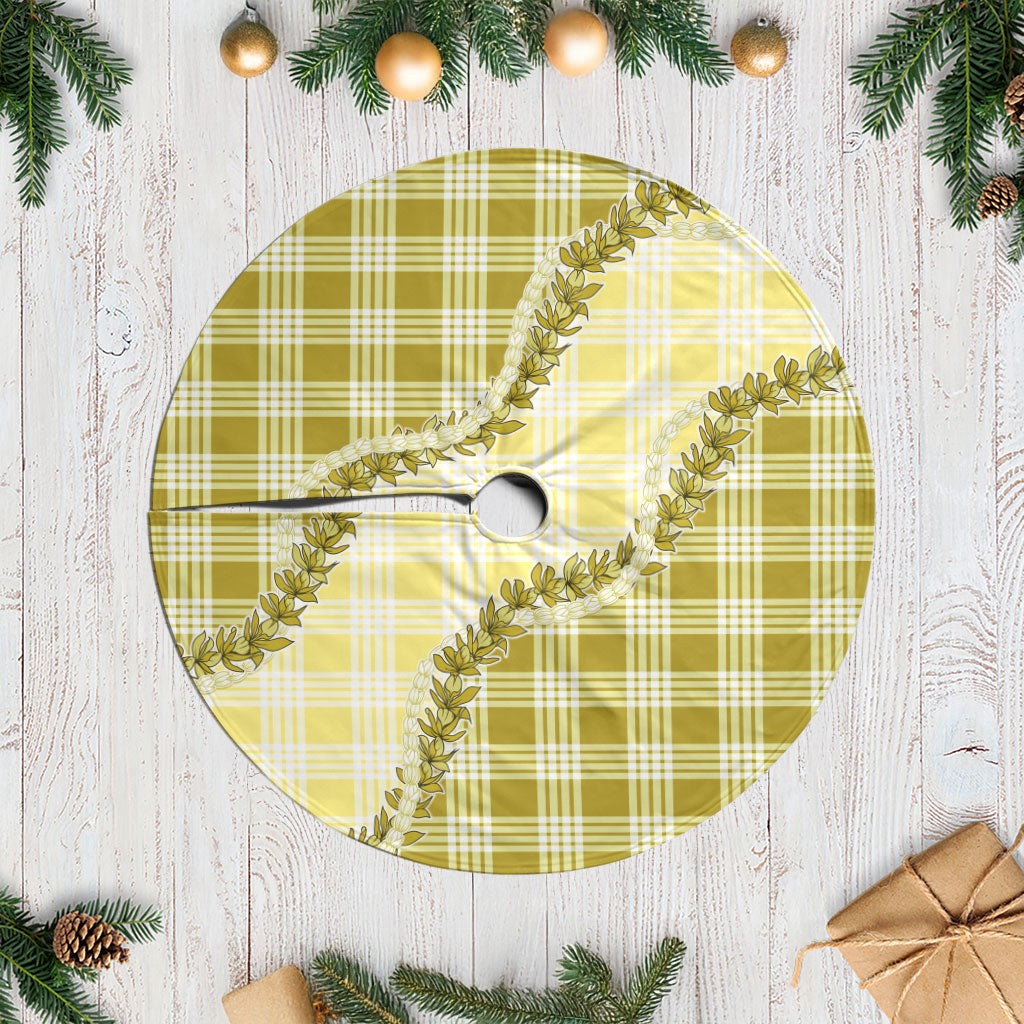 Yellow Hawaii Palaka Tree Skirt Hawaiian Pikake Lei LT05 Casual Yellow - Polynesian Pride