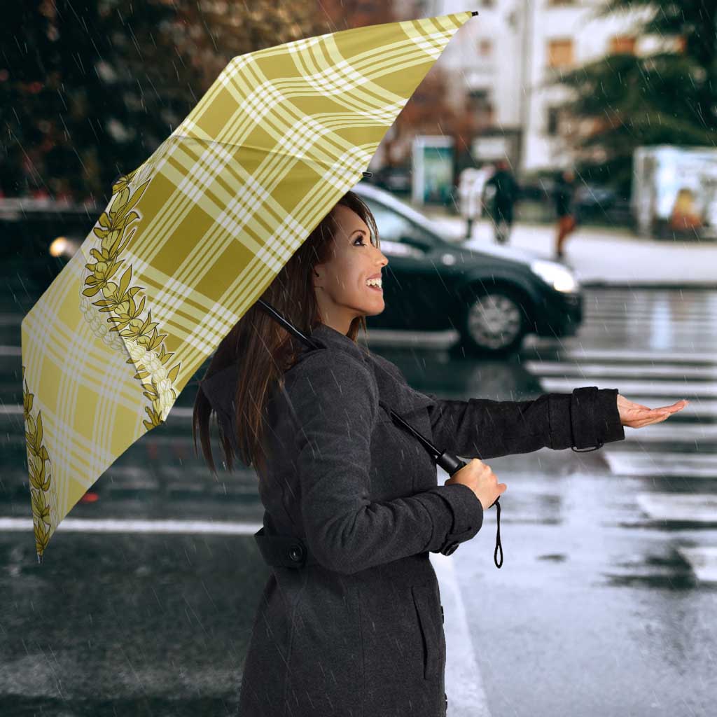 Yellow Hawaii Palaka Umbrella Hawaiian Pikake Lei