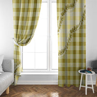 Yellow Hawaii Palaka Window Curtain Hawaiian Pikake Lei