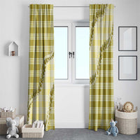Yellow Hawaii Palaka Window Curtain Hawaiian Pikake Lei