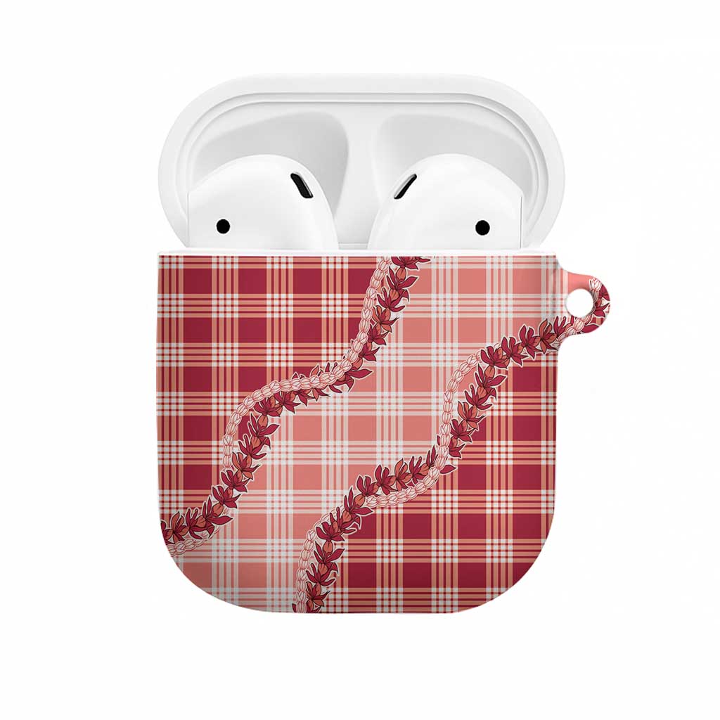 Red Hawaii Palaka AirPods Case Hawaiian Pikake Lei
