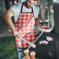 Red Hawaii Palaka Apron Hawaiian Pikake Lei