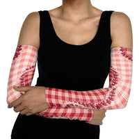 Red Hawaii Palaka Arm Sleeves Hawaiian Pikake Lei