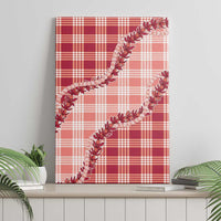 Red Hawaii Palaka Canvas Wall Art Hawaiian Pikake Lei