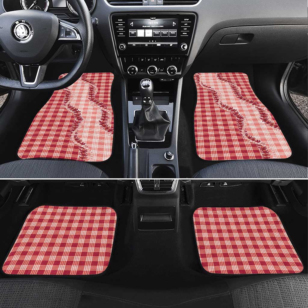 Red Hawaii Palaka Car Mats Hawaiian Pikake Lei