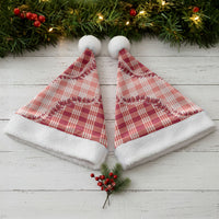 Red Hawaii Palaka Christmas Santa Hat Hawaiian Pikake Lei LT05 - Polynesian Pride