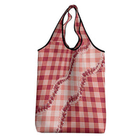 Red Hawaii Palaka Grocery Bag Hawaiian Pikake Lei