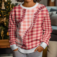 Red Hawaii Palaka Kid Ugly Christmas Sweater Hawaiian Pikake Lei LT05 - Polynesian Pride