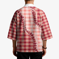 Red Hawaii Palaka Kimono Hawaiian Pikake Lei