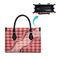 Red Hawaii Palaka Leather Bag Hawaiian Pikake Lei