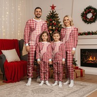 Red Hawaii Palaka Christmas Pajama Set Hawaiian Pikake Lei LT05 - Polynesian Pride