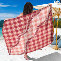 Red Hawaii Palaka Sarong Hawaiian Pikake Lei