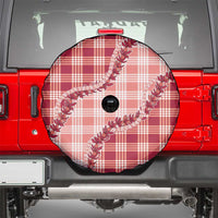 Red Hawaii Palaka Spare Tire Cover Hawaiian Pikake Lei