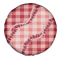 Red Hawaii Palaka Spare Tire Cover Hawaiian Pikake Lei
