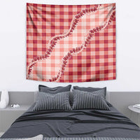 Red Hawaii Palaka Tapestry Hawaiian Pikake Lei