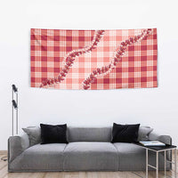 Red Hawaii Palaka Tapestry Hawaiian Pikake Lei