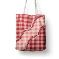 Red Hawaii Palaka Tote Bag Hawaiian Pikake Lei