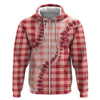 Red Hawaii Palaka Zip Hoodie Hawaiian Pikake Lei