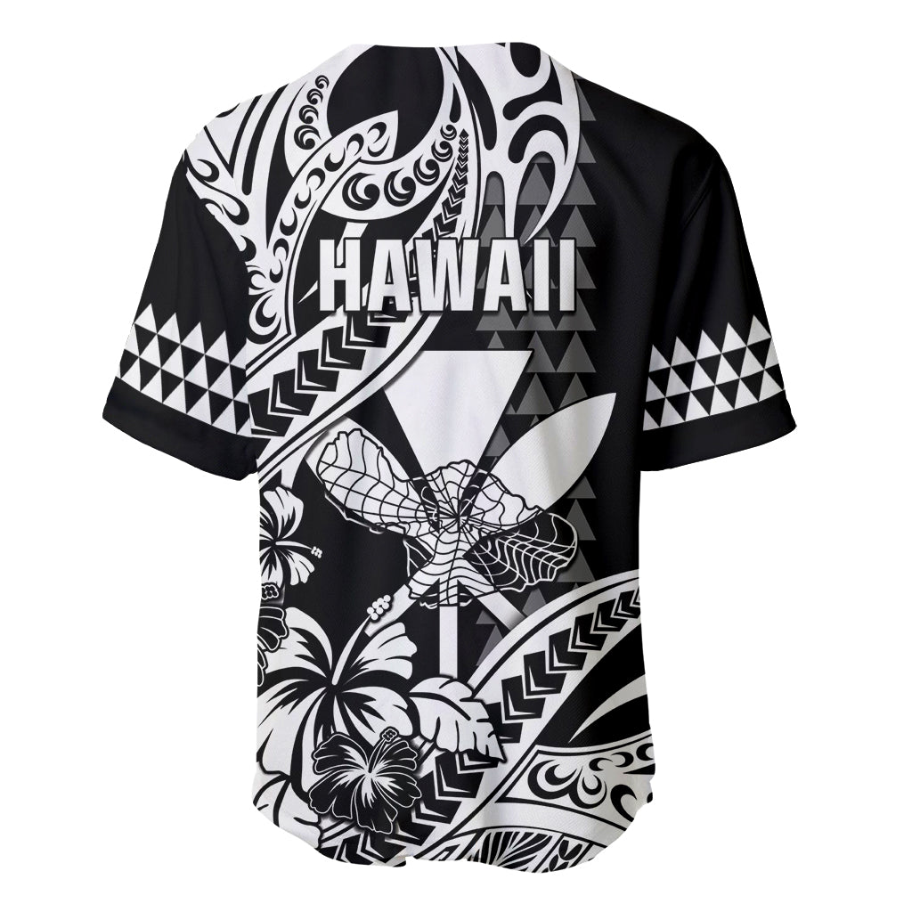Hawaii Maui Upena Kiloi Baseball Jersey Kakau Tribal Pattern Black Version