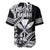 Hawaii Maui Upena Kiloi Baseball Jersey Kakau Tribal Pattern Black Version