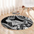 Hawaii Maui Upena Kiloi Round Carpet Kakau Tribal Pattern Black Version