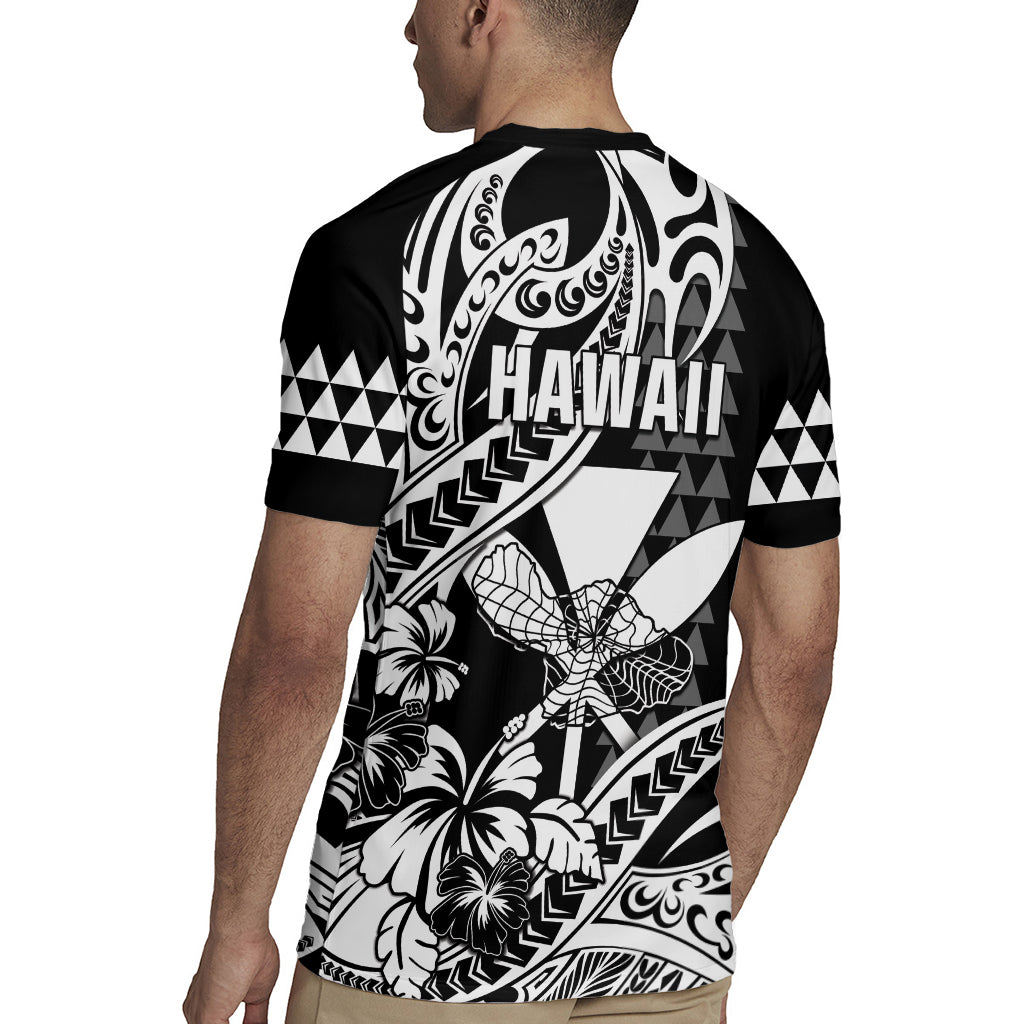 Hawaii Maui Upena Kiloi Rugby Jersey Kakau Tribal Pattern Black Version