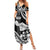 Hawaii Maui Upena Kiloi Summer Maxi Dress Kakau Tribal Pattern Black Version