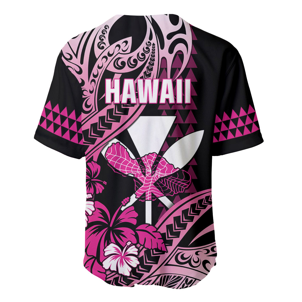 Hawaii Maui Upena Kiloi Baseball Jersey Kakau Tribal Pattern Pink Version