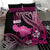 Hawaii Maui Upena Kiloi Bedding Set Kakau Tribal Pattern Pink Version