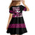 Hawaii Maui Upena Kiloi Family Matching Mermaid Dress and Hawaiian Shirt Kakau Tribal Pattern Pink Version