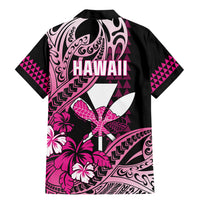 Hawaii Maui Upena Kiloi Family Matching Mermaid Dress and Hawaiian Shirt Kakau Tribal Pattern Pink Version