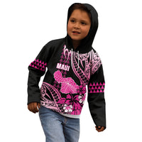 Hawaii Maui Upena Kiloi Kid Hoodie Kakau Tribal Pattern Pink Version