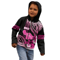 Hawaii Maui Upena Kiloi Kid Hoodie Kakau Tribal Pattern Pink Version
