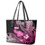 Hawaii Maui Upena Kiloi Leather Tote Bag Kakau Tribal Pattern Pink Version