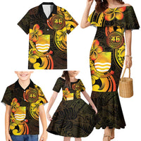 Personalised Kiribati Independence Day Family Matching Mermaid Dress and Hawaiian Shirt 46th Anniversary