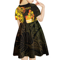 Personalised Kiribati Independence Day Kid Short Sleeve Dress 46th Anniversary