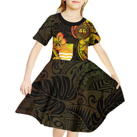 Personalised Kiribati Independence Day Kid Short Sleeve Dress 46th Anniversary