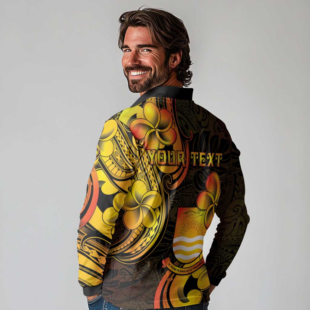 Personalised Kiribati Independence Day Long Sleeve Polo Shirt 46th Anniversary