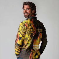 Personalised Kiribati Independence Day Long Sleeve Polo Shirt 46th Anniversary