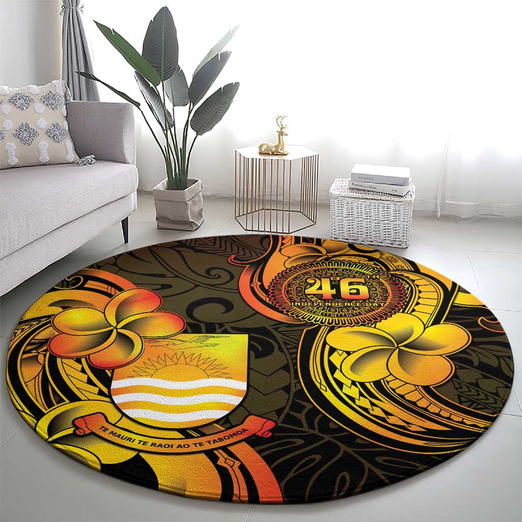Personalised Kiribati Independence Day Round Carpet 46th Anniversary